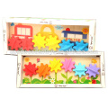 New Flowers & Cars Colour Spinning Wheels Gear Baby Wooden Toy